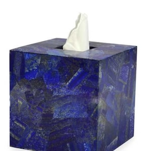 Natürlicher Lapis Lazuli Taschentuchspender, Lapis Lazuli Vanity Decor, dekorative Lapis Lazuli Tissue Box, modernes Home & Offfice Decor Accessoire