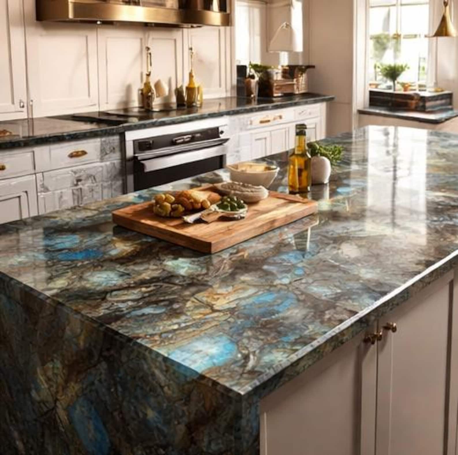 Labradorite Kitchen Island Countertop Slab - Etsy