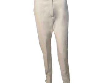 Chanel E97, Vintage 1997 White Cotton Jeans Pants FR 44 US 8/10
