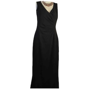 97P 1997 Spring Vintage Chanel Sleeveless Black Maxi Dress FR 40 US 4/6