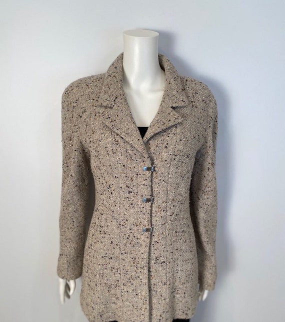 Chanel vintage 99A 1999 Fall Brown Tweed Long Jac… - image 5