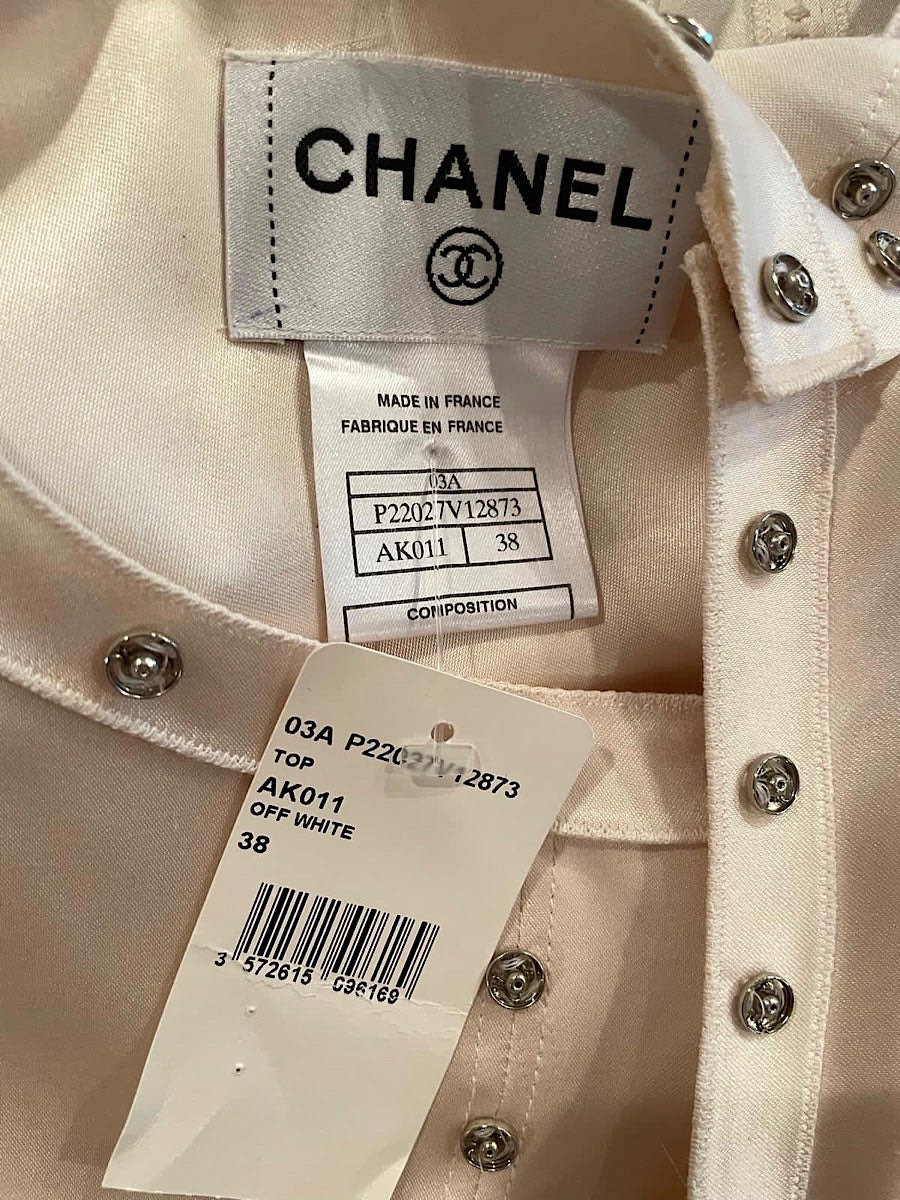 New With Tags Chanel 03A Snap Collection 2003 Fall off White