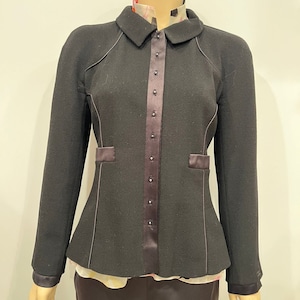 Vintage Chanel 02A 2002 Fall Black Jacket FR 38 US 4