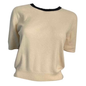 Vintage Chanel Winter White Sweater Top Blouse US 6