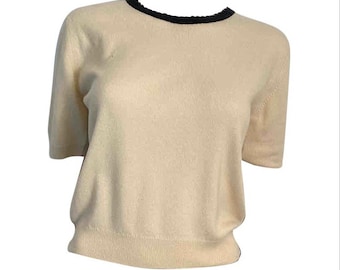 Vintage Chanel Winter White Sweater Top Blouse US 6