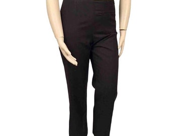 Vintage Chanel 01A, 2001 Fall Brown Pinstripe pant trouser wool cashmere US 10/12