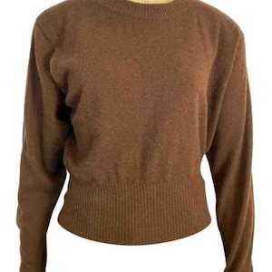 Chanel Vintage Cashmere Dark Brown Sweater US 12/14/16