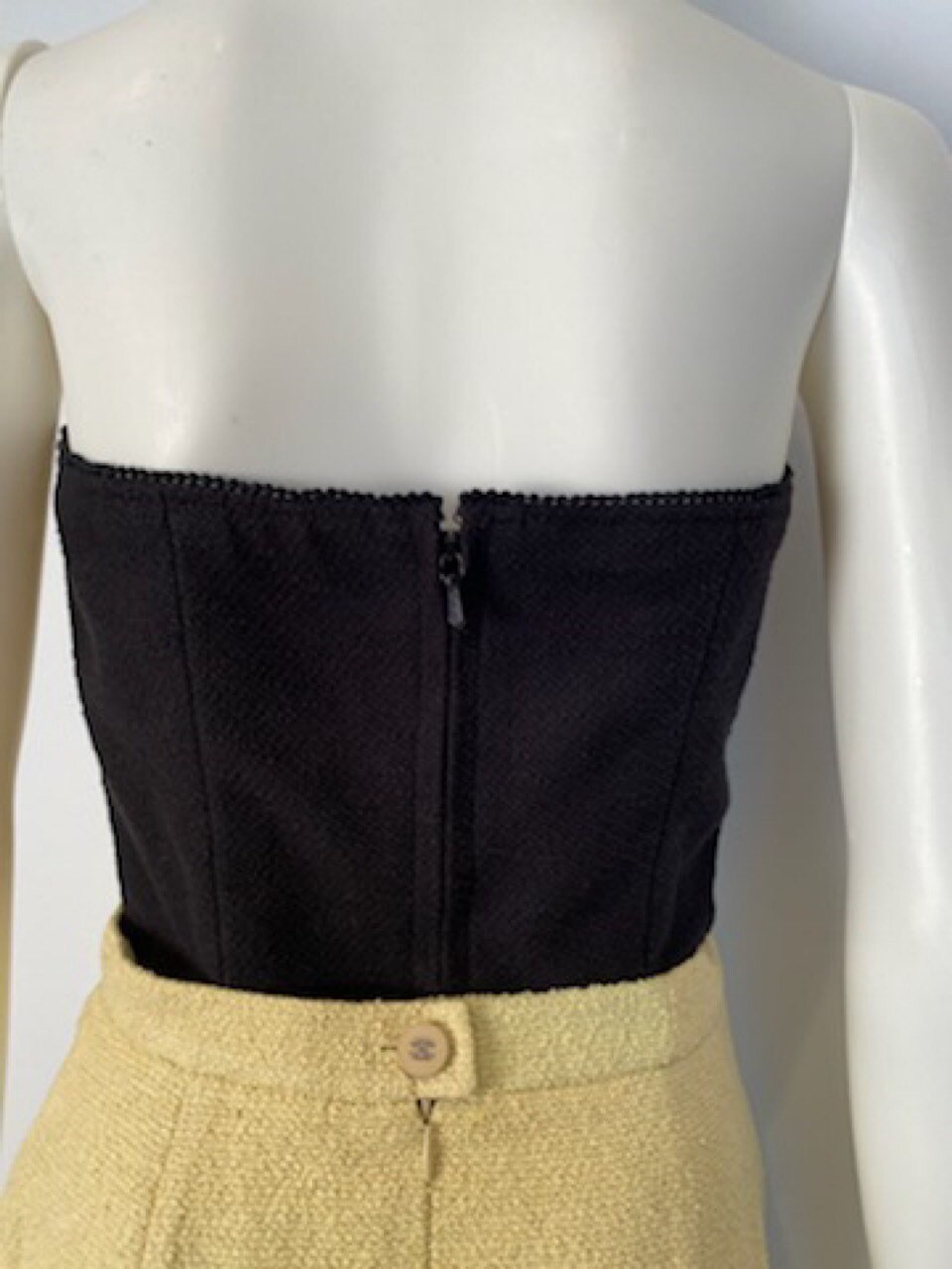 Vintage Chanel 98P 1998 Spring Black Strapless Cropped Cotton 