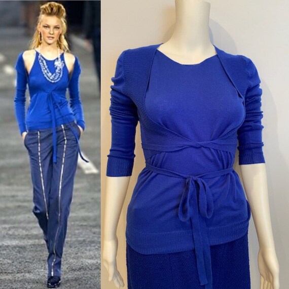 royal blue dress with cardigan