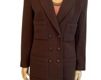 Classic Chanel Vintage 98A 1998 Fall Brown Skirt Suit FR 36 US 4