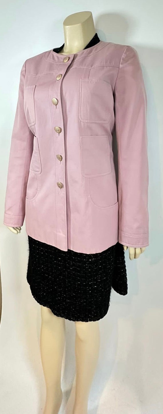 Chanel 12S 2012 Summer Black Metallic Tweed Pink Jacket FR 44 US 8/10