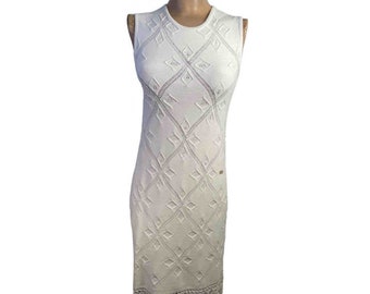 Chanel White 05P 2005 Spring Summer Woven Crochet Dress US 2/4 - Etsy