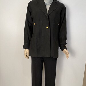 Chanel vintage 80s/90s black linen jacket US 4/6/8/10 image 2