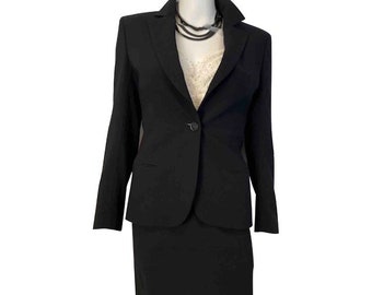 Vintage Chanel 98P, 1998 Fall Black Skirt Suit FR 38