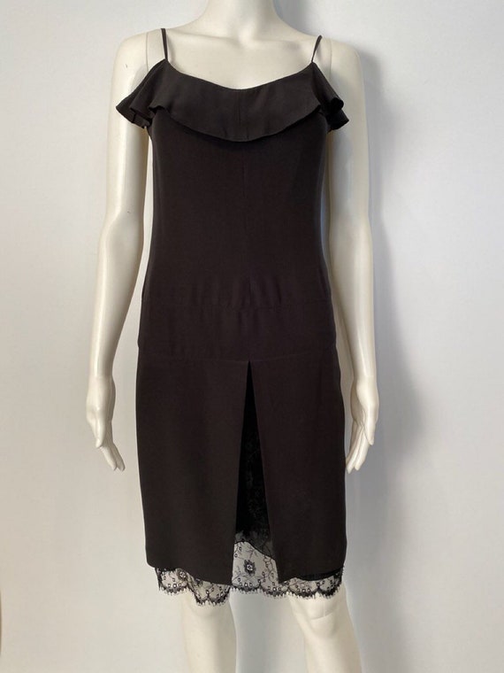 Vintage 01P 2001 Spring Chanel 2 Piece Set Black Spaghetti