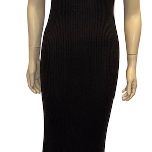 NWT 99A 1999 Fall Vintage Chanel black maxi turtleneck sweater dress FR 40 US 4/6