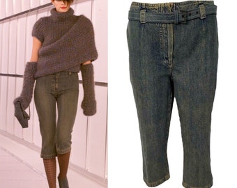 Chanel 00A 2000 Fall Capri Jeans Pants w Chanel Denim Belt FR 40 US 6