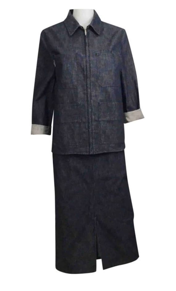 Buy Vintage Chanel 99P 1999 Spring Denim Jacket Skirt Suit Set FR Online in  India 