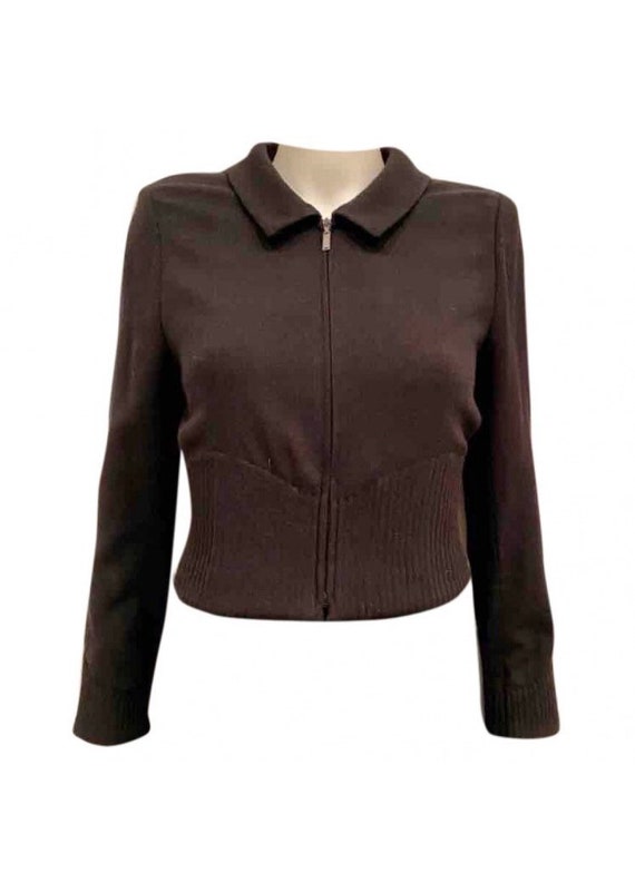 Chanel 99S 1999 Spring Summer Black Zip up Ribbed Sweater Chanel 99S 1999 Spring Summer Black Zip up Ribbed Sweater