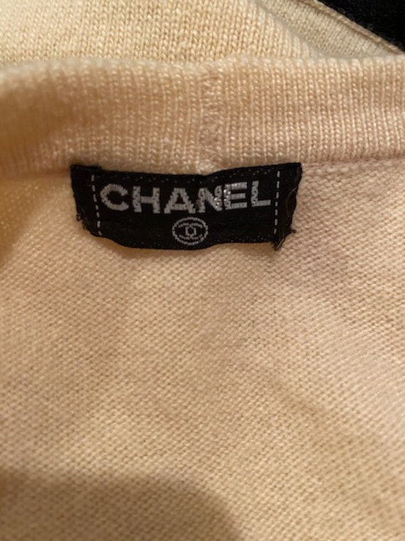 Chanel Vintage 1980’s Light Yellow Black Bicolor … - image 7