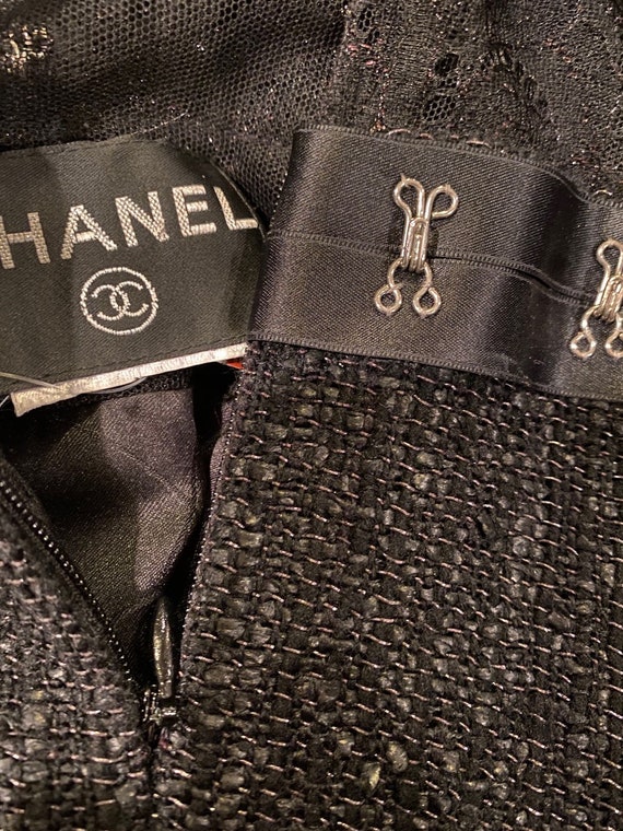 Chanel 2003 Fall 03A Snap Collection Black Tweed Boucle Satin With Camellia  Lace Dress US 4 - Etsy