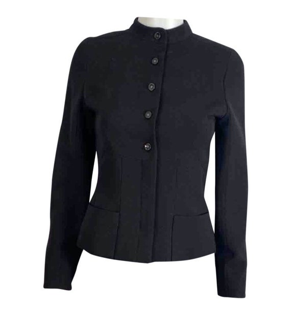 Chanel black collarless jacket - Gem