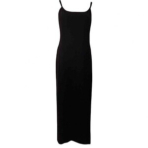 Vintage Chanel 98P, 1998 Spring black maxi long dress FR 40