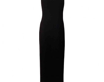 Vintage Chanel 98P, 1998 Spring black maxi long dress FR 40
