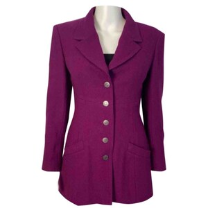 Chanel Vintage 97A 1997 Fall Merlot Jacket Blazer FR 40 US 4