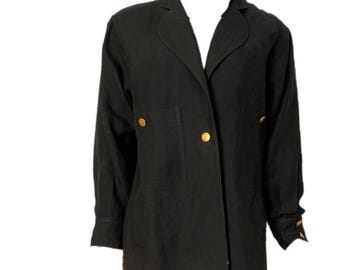 Chanel vintage 80’s/90’s black linen jacket US 4/6/8/10
