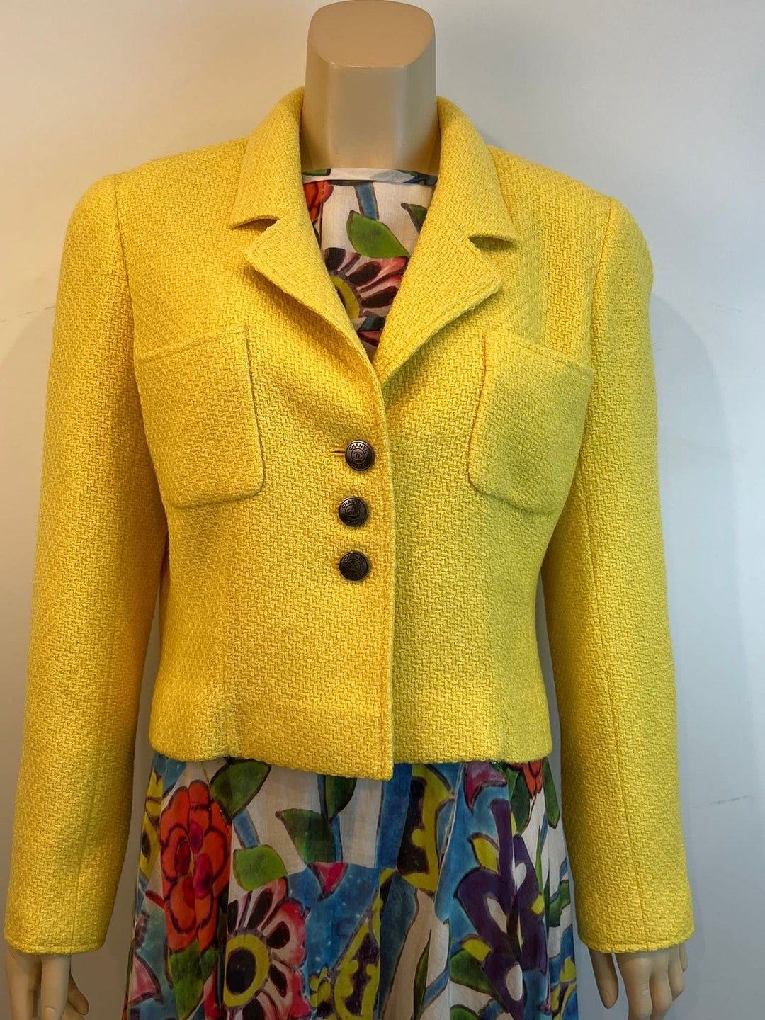 Chanel Vintage 97C 1997 Cruise Yellow Jacket FR 44 US 6/8 - Etsy