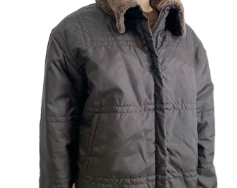 Vintage Chanel Identification Black Brown 99A 1999 Fall Winter Ski Warm Jacket Coat FR 38 US 6