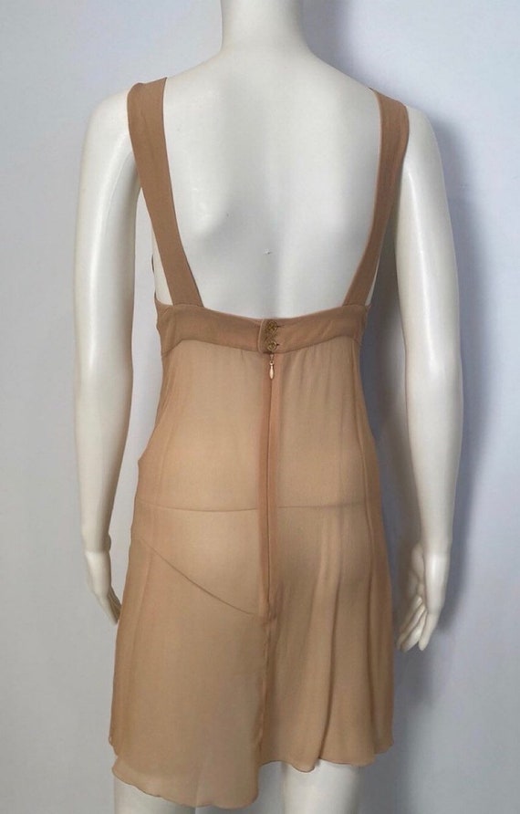 Vintage 2002 Chanel 2 piece beige silk chiffon pl… - image 8