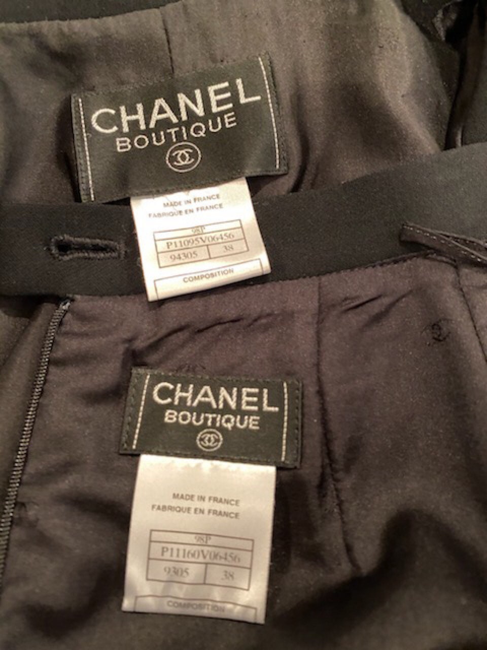 Vintage Chanel 98P 1998 Fall Black Skirt Suit FR 38 -  Finland