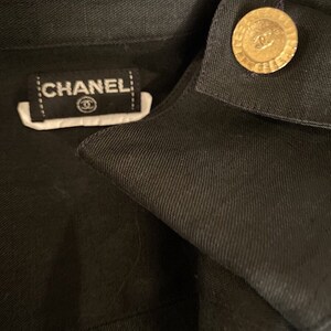 Chanel vintage 80s/90s black linen jacket US 4/6/8/10 image 7