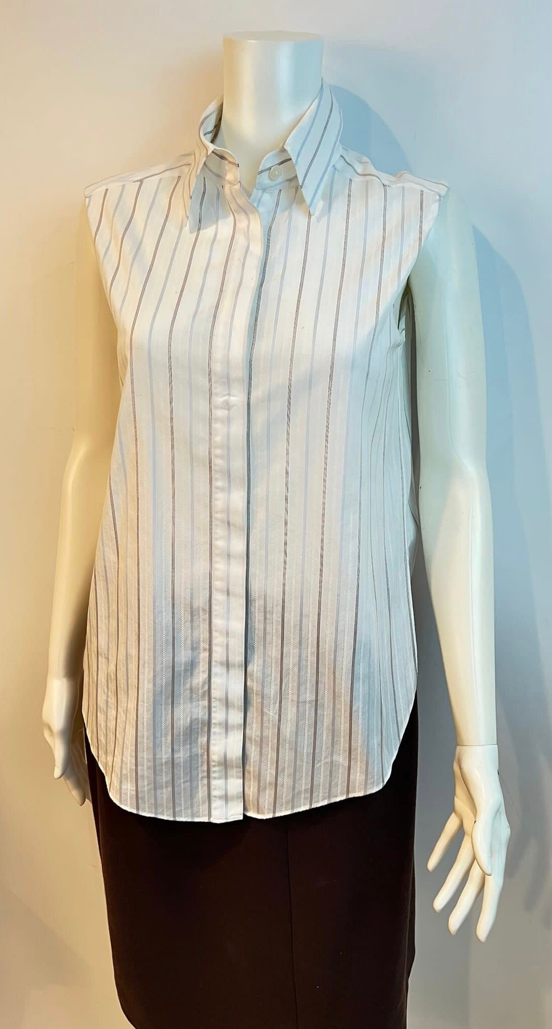 Chanel Neutrals Vintage Late 1980's - Early 1990's Button-Up Top US2, FR34 | Xs