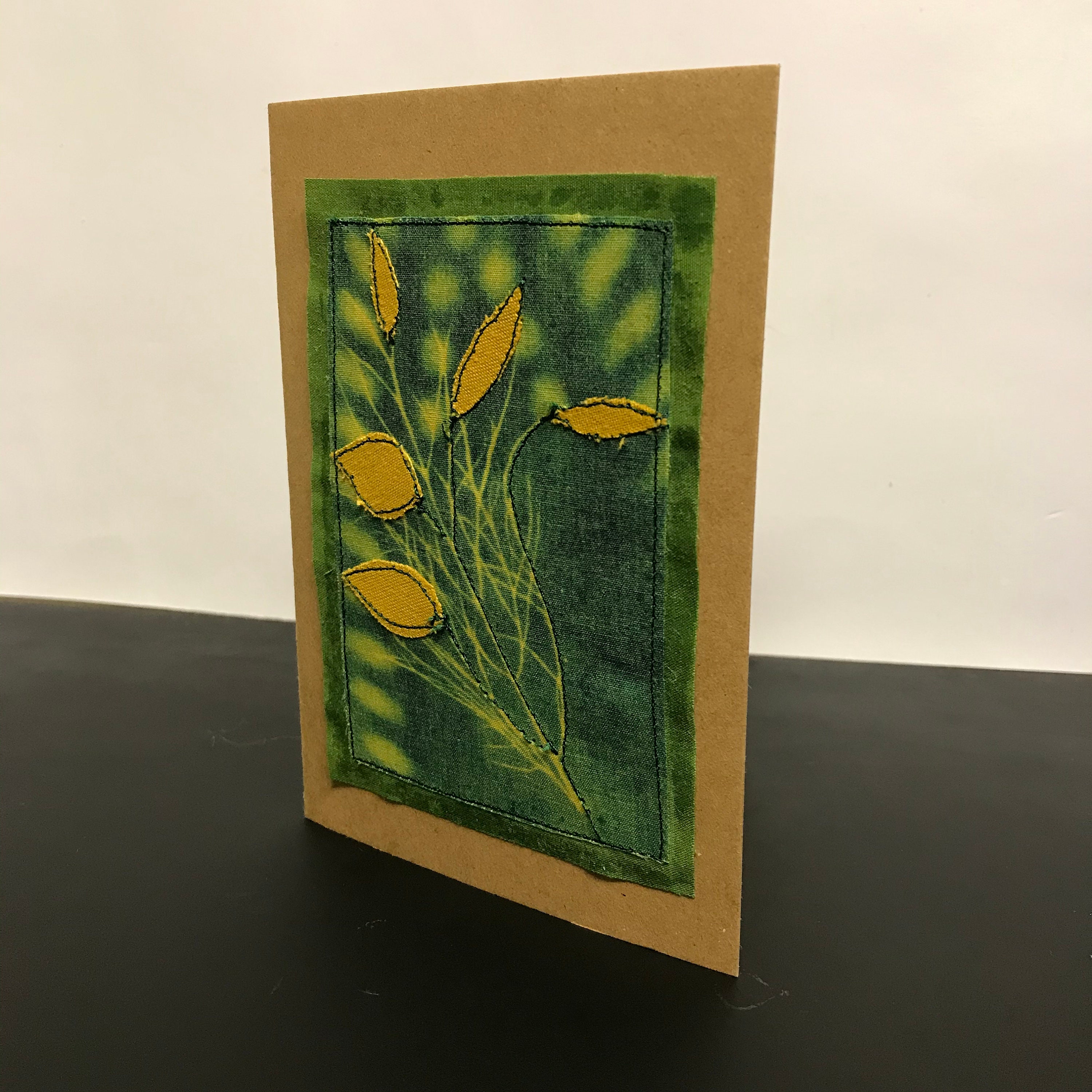 HANDMADE Original HANDPRINTED Fabric Applique Card Etsy UK