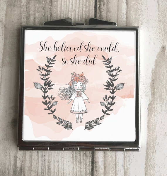 Bachelorette Favor She Believed Could So Did Compact Mirror Graduation Gift 