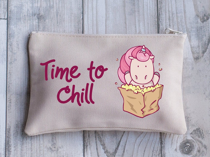 Travel Pouch Unicorn Purse Gift for Her Women/'s or Girl/'s Holiday Purse Time to Chill