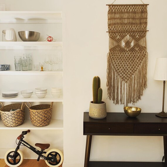 Jute Artwork Jute Macrame Jute Wall Hanging Bohemian Etsy