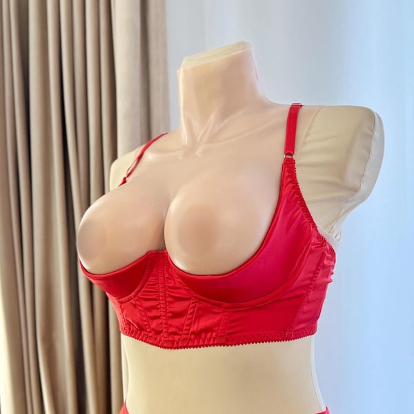 Plus Size Satin Cupless Korsett-BH: Offenes Regal, zusätzliche Unterstützung