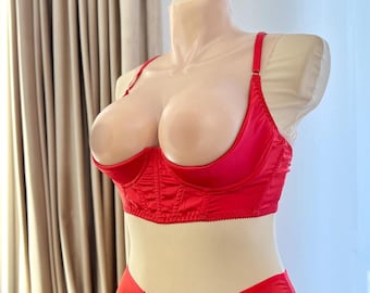 Open cupless bra plus size, Open cupless bra for large bust shelf bra open with support, corset bra, quarter cup bra with extra support