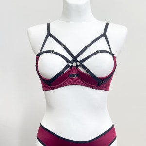 Shelf bra for large bust Satin quarter cup bra , Open cupless bra, 1/4 Cupless bra Plus size bra with support, Half cup bra No Cup Bra