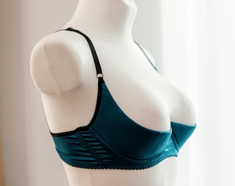 Satin Cupless Shelf Bra: Open Nipple Lingerie, Large Bust Support