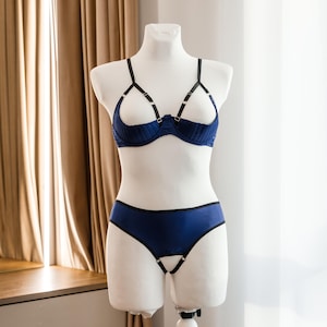 Open cupless lingerie transparent, Shelf bra open support, Open lingeries sets open cupless, Half cup shelf bra