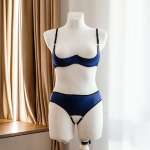 Cupless lingerie set, Open crotched lingerie, See through lingeries, Open breast lingerie, Shelf bra open half cup bra, open crotched panty