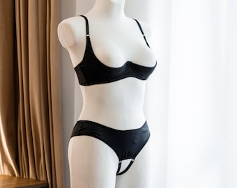 Öffnen Sie dezenten Dessous schnürerfrei, Öffnen Sie den bauchfreien BH für große Brüste, Shelf BH öffnen, Cupless Dessous große Brust Crotchles Dessous