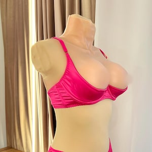 See through lingeries with open cups and open panty, Cupless bra open Shelf bra for large bust, Open crotched lingerie, Shelf bra