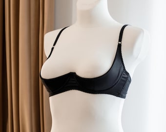 Open crotched lingerie uncencered, Open shelf bra cupless lingerie, Quarter cupless bra for big breast