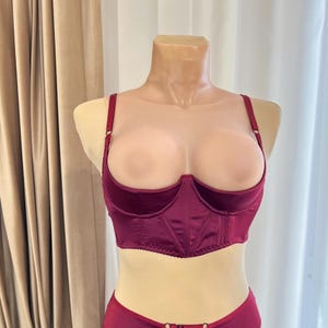 Satin Cupless Shelf Bra Corset, Open Bust Lingerie, Plus Size